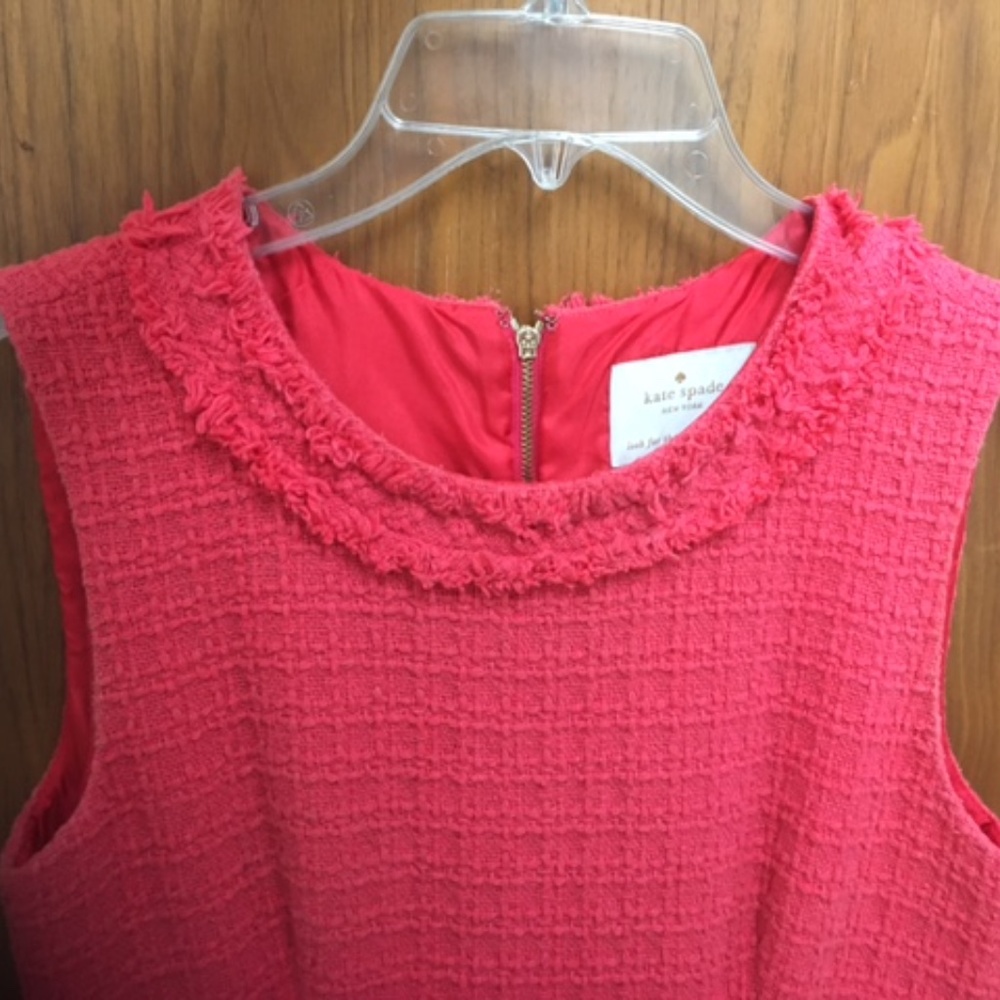 Kate Spade Coral Terri Tweed Dress Sz 4 - Picture 3 of 10